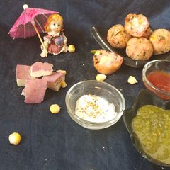 A picture of Cheese stuffed yam corn balls.