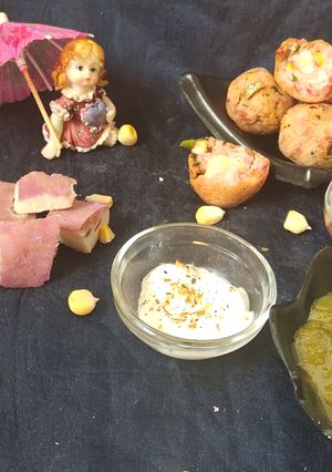 A picture of Cheese stuffed yam corn balls.