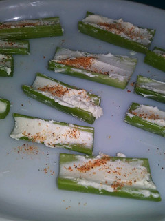 A picture of Celery with Goat Cheese.