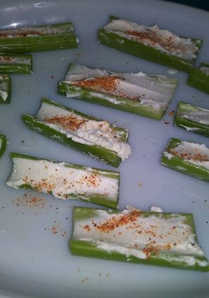 A picture of Celery with Goat Cheese.