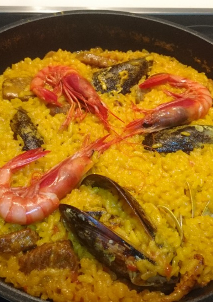 Una foto de Arroz y marisco sin fumet ni base de pescado