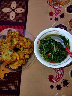 Foto resep Bakwan Jamur & Tumis kangkung Doenjang (tauco)
