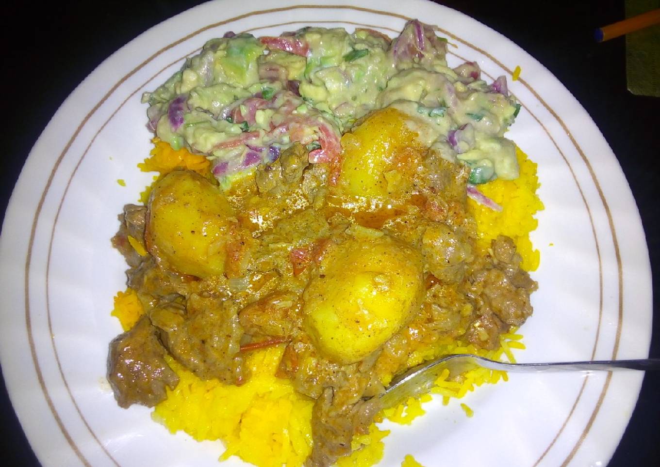 Beef Biriani with guacamole