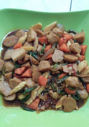 Foto resep Oseng bakso ayam dan sayuran