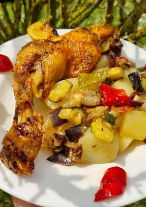 Une photo de Cuisse de poulet au four