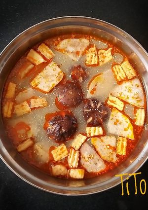 Hình của món Lẩu chao khoai môn.