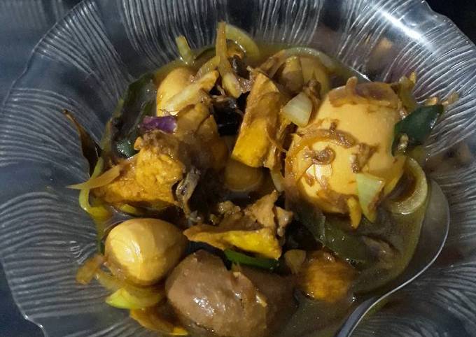 Tumis semur telur bakso dan ayam