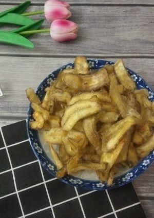Hình của món Chuối xanh ngào đường.