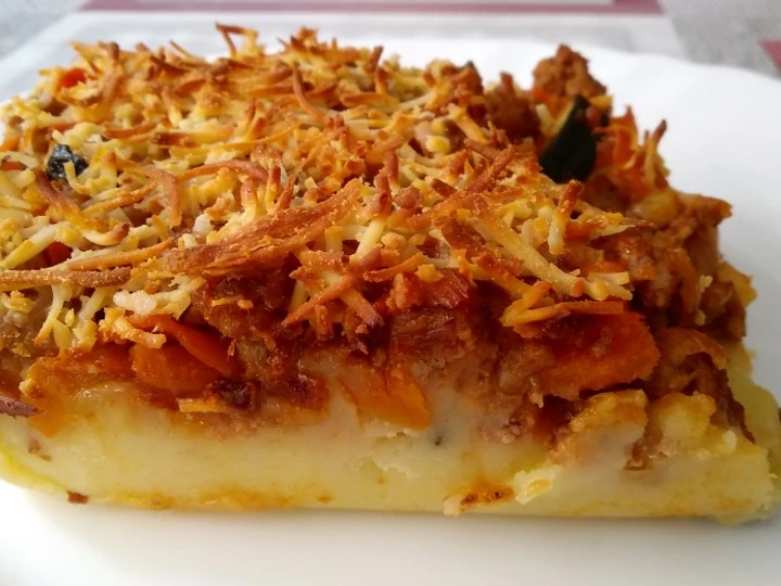 Receta Pastel de carne, patata y verduras  que Delicioso