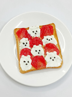 Foto resep Berry Ice Bear Toast 🍞