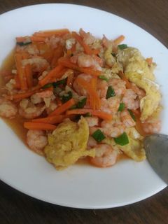 Foto resep Tumis Udang Telur Wortel