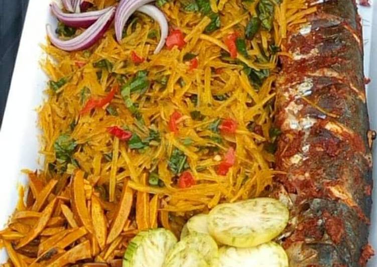 Easiest Way to Prepare Yummy Abacha with grilled fish