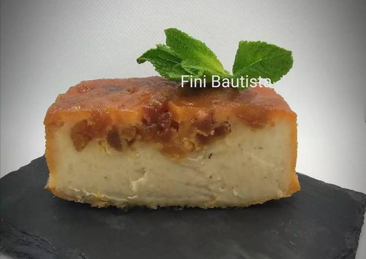 Pudín de brioche y queso