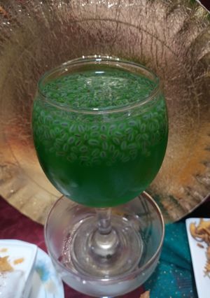 A picture of Basil seed juice.