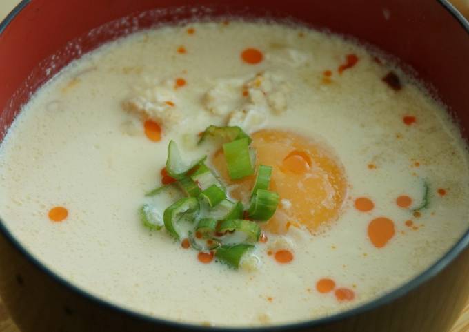 Recipe of Homemade Chicken and Soy Milk Soup (or Ramen Noodles)