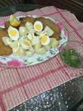 Milanesas c/papas y huevos