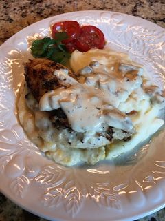 A picture of Garlic Butter Mushroom Stuffed Chicken.