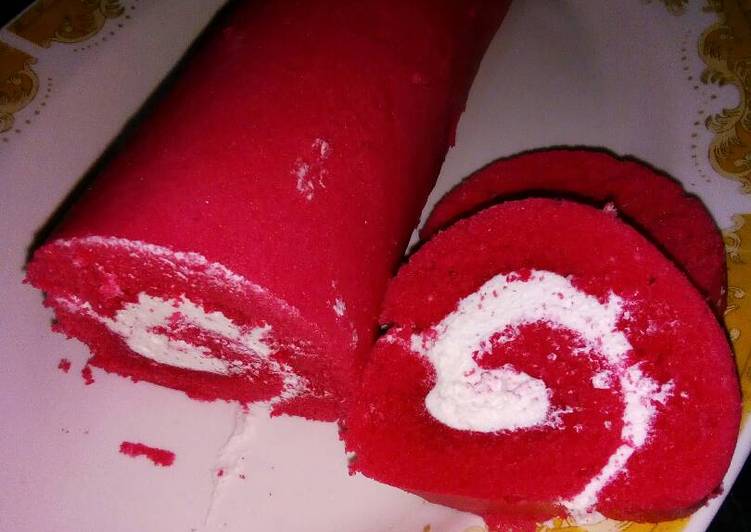 Bolu gulung kukus red velvet