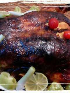 صورة لوصفة دجاج🐔 شوي محشي رز وخضار
