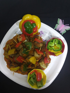 மஸ்ரூம் கேப்சிகம் டிக்கா(Mushroom Capsicum Tikka Recipe in Tamil) செய்முறை முக்கிய புகைப்படம்