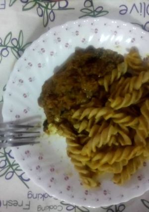A picture of Brown Spiral Pasta & Beans.