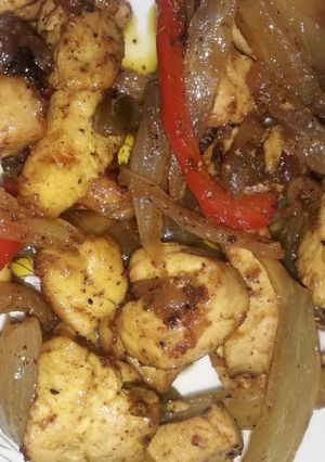 صورة لوصفة مسحب الدجاج مع الفليفلة 😋