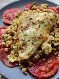 Marinated Hake Fillet with Pearl Couscous Salad