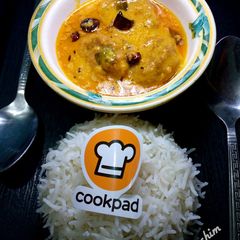Kadhi Pakoda with Rice A picture of Kadhi Pakoda with Rice.