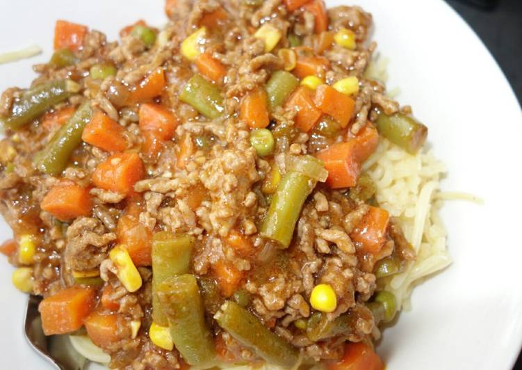 Homemade Mince and mixed vegetables