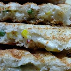 A picture of Corn Capsicum Sandwich.