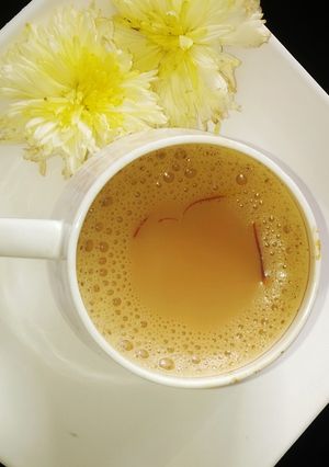 A picture of UAE special filli /saffron tea 🍵.