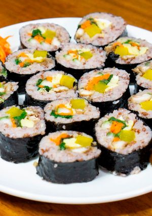 A picture of Korean Chicken Bulgogi Kimbap.