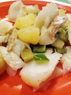 Una foto de Vinagreta de patata y bacalao