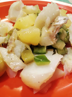 Una foto de Vinagreta de patata y bacalao