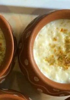 A picture of Jaggery Rice Pudding.