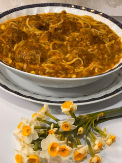 عکسی از دستور سوپ ترکی عدس و رشته