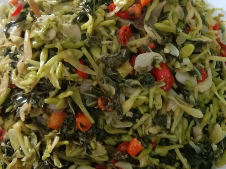 Resep Tumis daun singkong bunga pepaya Anti Gagal
