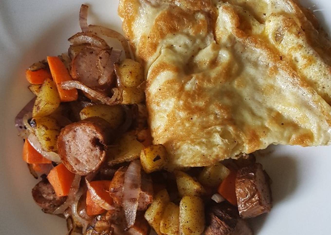 Eggs with Sausage Fry