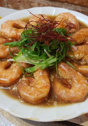 蔴油鮮蝦（電鍋料理） 的食譜成品照片