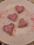 Cocadas con manjar (forma de corazón) románticas
