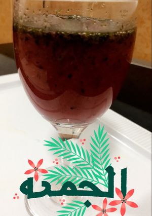 صورة لوصفة عصير الفراوله بالنعناع 🍓🌿