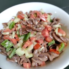 Beetroot Pasta Salad (vegan) A picture of Beetroot Pasta Salad (vegan).
