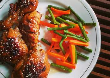 Unique Cuisine Honey Glazed Garlic Chicken with steamed veggies Delicious and Healthy