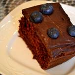 Chocolate Blueberry slab cake