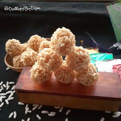 A picture of Murmura Ladoo (Puffed rice Ladoo).