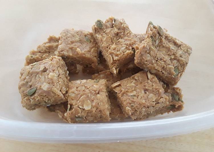 Recipe of Ultimate No Bake Peanut Butter Oat Bars