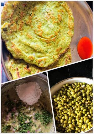 A picture of Nutritious Green Moong uttapam.