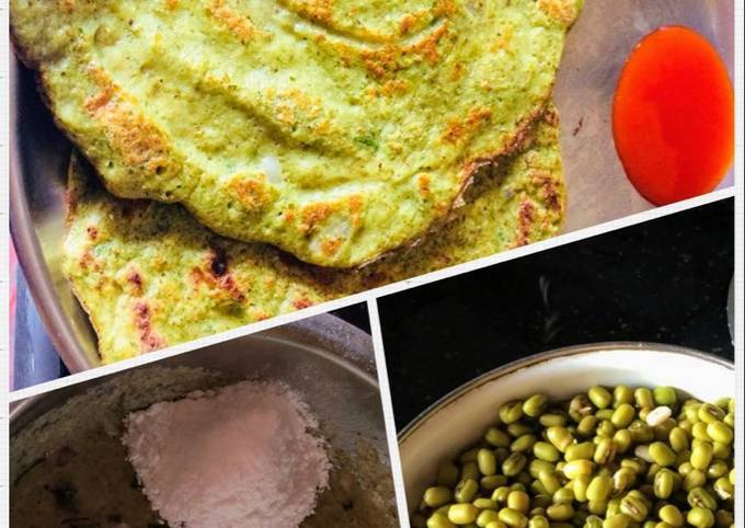 Nutritious Green Moong uttapam