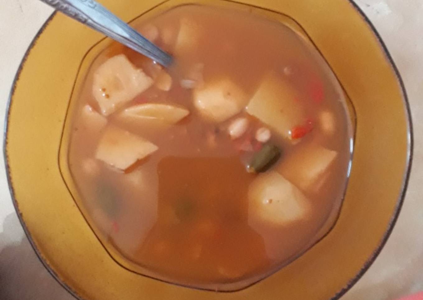 Sayuran asam dengan kacang