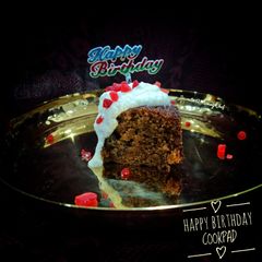 A picture of Eggless Carrot coffee cake in pressure cooker.